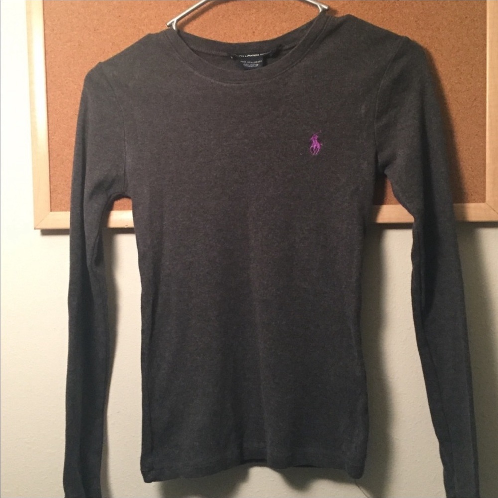 Polo Ralph Lauren Grey and purple long sleeve 🖤